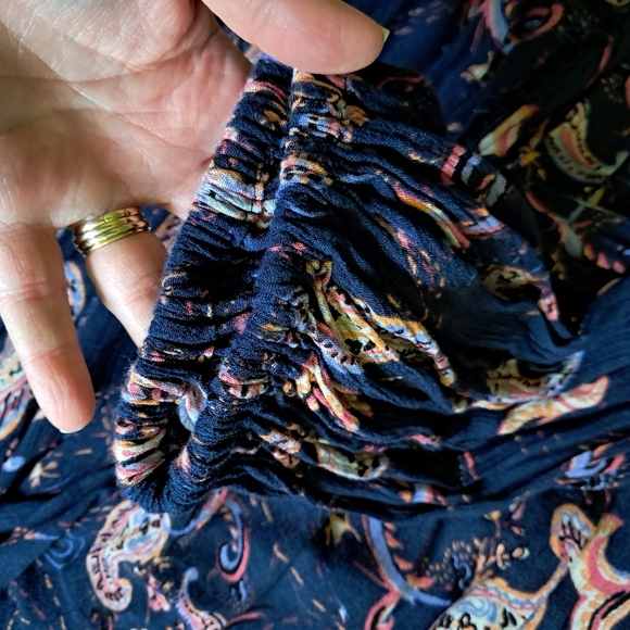 Rare Free People Just The Two of Us Tunic Blue Paisley Crotchet Mini - Picture 16 of 16